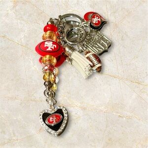 San Francisco 49ers Beaded Keychain Purse Charms